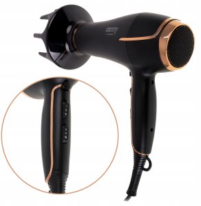 Suszarka Camry Suszarka do włosów z dyfuzorem 2200W zimny nawiew koncentrator czarna złota 4