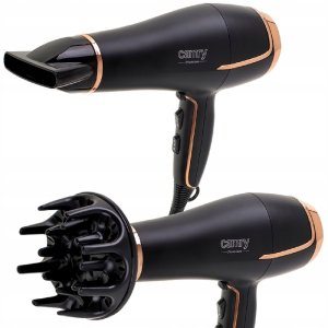 Suszarka Camry Suszarka do włosów z dyfuzorem 2200W zimny nawiew koncentrator czarna złota 7