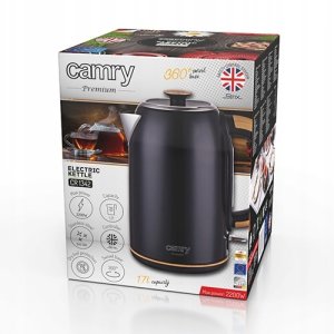 Czajnik Camry Czajnik elektryczny bezprzewodowy metalowy 1,7L 2200W Strix czarny 10