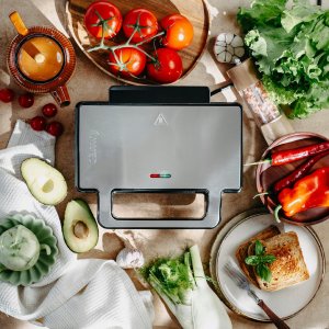 Opiekacz Camry OPIEKACZ DO KANAPEK 2w1 PANINI Grill Elektryczny Toster 1400W NON-STICK 8