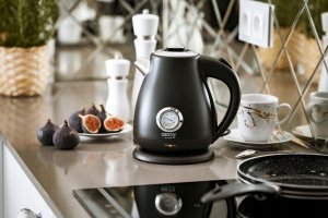 Czajnik Camry Czajnik elektryczny bezprzewodowy metalowy z termometrem 1,7L 2200W czarny 2