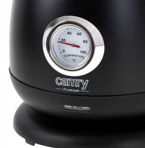 Czajnik Camry Czajnik elektryczny bezprzewodowy metalowy z termometrem 1,7L 2200W czarny 7
