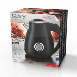 Czajnik Camry Czajnik elektryczny bezprzewodowy metalowy z termometrem 1,7L 2200W czarny 9