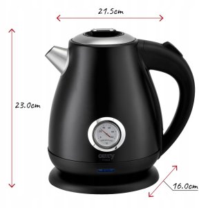 Czajnik Camry Czajnik elektryczny bezprzewodowy metalowy z termometrem 1,7L 2200W czarny 10