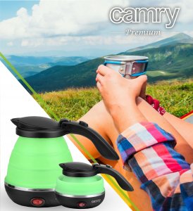 Czajnik Camry Mały Czajnik Elektryczny Turystyczny Składany 500ml 0,5L 750W Silikonowy 7