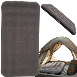 JiLong MATERAC FLOKOWANY 1-OSOBOWY SZARY 191x99x22CM 24638 2