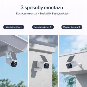 Kamera IP Kamera IP 4K WIFI z AI Bezprzewodowa UHD z Panelem Solarnym Safemo 4