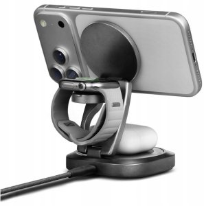 Ładowarka Energea Ładowarka indukcyjna Energea Alumag GYRO 360 Obrotowa Qi2.2 25W składana gumetal 5