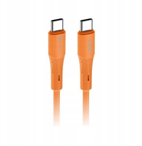 Kabel USB ForCell F-Energy C347 USB C do USB C QC4.0 PD 5 A 100 W Silikonowy 1 m Pomarańczowy 2
