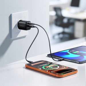Ładowarka Joyroom Ładowarka sieciowa Joyroom JR-TG7 33W USB-A + USB-C z kablem 30W USB-C - Lightning 1m - czarna 10