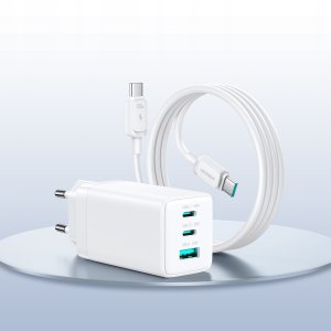 Ładowarka Joyroom Ładowarka sieciowa Joyroom JR-TG10 65W GaN 2x USB-C + USB-A z kablem 100W USB-C - USB-C 1.2m - biała 8