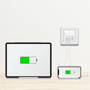 Ładowarka LogiLink Ładowarka sieciowa LogiLink PA0371 USB GaN, 65 W, 1x USB-C (PD), 1x USB-A (QC), biała 4