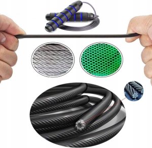 Skakanka sportowa Medi Sleep Skakanka czarna regulowana 2,8m Medi Sleep 4