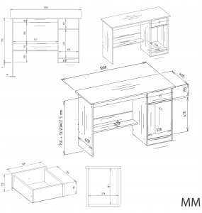 Biurko Biurko CHESTER 120 BIAŁY 5
