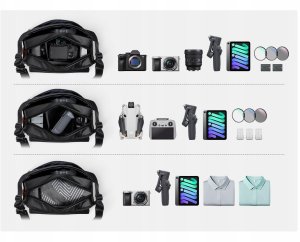 Torba Kf Torba Fotograficzna Foto Video K&F Sling Urban Wander 10L na Aparat Kamerę / KF13.213 / Czarny 4