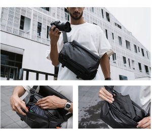 Torba Kf Torba Fotograficzna Foto Video K&F Sling Urban Wander 10L na Aparat Kamerę / KF13.213 / Czarny 6