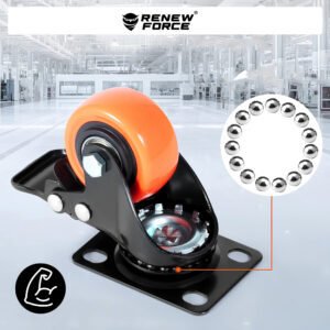 Aptel Zestaw KÓŁEK PRZEMYSŁOWYCH 4x transportowe Kółko 39mm Meblowe OBROTOWE 300k 2