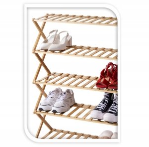 Home Styling Collection Stojak na buty 5-poziomowy RONIV, 67 x 25 x 87 cm, bambusowy 2