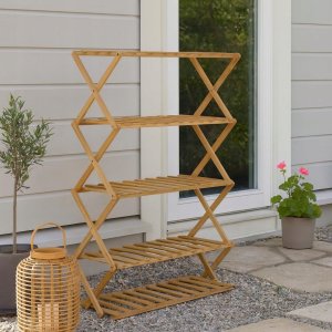 Home Styling Collection Stojak na buty 5-poziomowy RONIV, 67 x 25 x 87 cm, bambusowy 3