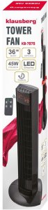 Termowentylator Powermat Wentylator kolumnowy, podłogowy, 91cm, z pilotem i wyświetlaczem led, klausberg 16