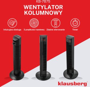 Termowentylator Powermat Wentylator kolumnowy, podłogowy, 91cm, z pilotem i wyświetlaczem led, klausberg 4