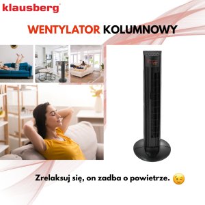 Termowentylator Powermat Wentylator kolumnowy, podłogowy, 91cm, z pilotem i wyświetlaczem led, klausberg 6