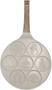 Patelnia Klausberg Patelnia do placków, bożonarodzeniowe wzory, aluminiowa, powłoka nieprzywierająca, beżowa, ?26,5 cm, klausberg, kb-7970 10