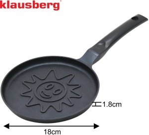 Patelnia Klausberg Patelnia do naleśników, wzór słoneczko, aluminiowa, nieprzywierająca powłoka, czarna, ?18 cm, klausberg, kb-7972 11