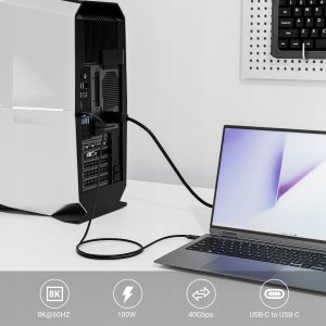 Kabel USB Kabel 2x USB-C USB TYPE-C do transmisji danych 40Gbps USB4 + ładowanie 100W / BC600 7