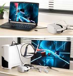 Kabel 2w1 Na Usb-c Usb-a Do Transmisji 5m 5gbps Do Meta Quest 3 2 Pro Pico4 / C101 10