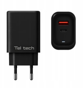 Ładowarka Teltech Teltech ładowarka sieciowa GaN USB / Typ-C 65W QC PD czarny TCH-05 2