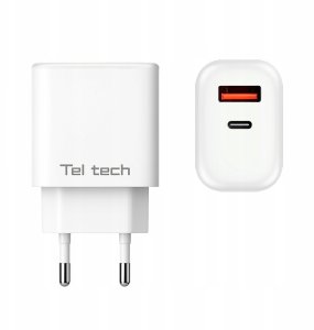 Ładowarka Teltech Teltech ładowarka sieciowa GaN USB+TYP-C 45W PD PPS biały TCH-03 3