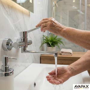 Bateria umywalkowa Avapax Bateria umywalkowa ścienna z dźwignią Medico 2