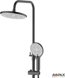 Deszczownica Avapax Deszczownica z baterią prysznicową dwufunkcyjną, Kolor: gun metal, gun grey, tytan, grafit , szary 6