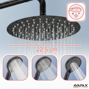 Deszczownica Avapax Deszczownica z baterią prysznicową termostatyczną dwufunkcyjną 6