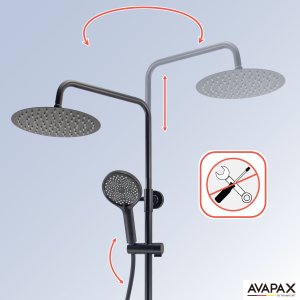 Deszczownica Avapax Deszczownica z baterią prysznicową termostatyczną dwufunkcyjną 7