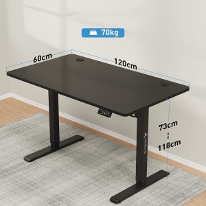 Biurko Triadyn Biurko WorkBase 1206 Elektryczna Regulacja Wysokości Uchwyty 120x60cm Czarne 2