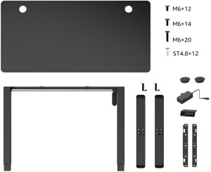 Biurko Triadyn Biurko WorkBase 1206 Elektryczna Regulacja Wysokości Uchwyty 120x60cm Czarne 7