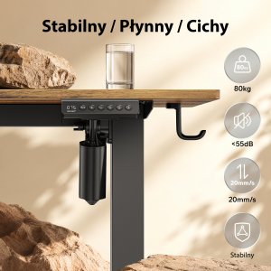 Biurko SENSE7 Nojo Light Corner Ciemnobrązowe 160 cm x 140 cm Dark Brown 3