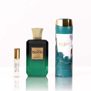 Khadlaj Island Ekstrakt perfum 100ml + Body spray 200ml + Ekstrakt perfum 10ml 2