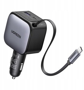 Ładowarka Ugreen Nexode EC603 90W 3-in-1 Car Charger ładowarka samochodowa 1x USB-C 1x USB-A 1x wysuwane USB-C-Kabel 70cm QC 3.0 PD 3.0 2