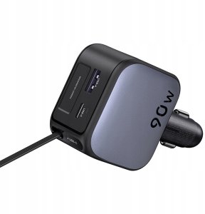 Ładowarka Ugreen Nexode EC603 90W 3-in-1 Car Charger ładowarka samochodowa 1x USB-C 1x USB-A 1x wysuwane USB-C-Kabel 70cm QC 3.0 PD 3.0 6