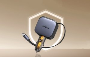 Ładowarka Ugreen Nexode EC603 90W 3-in-1 Car Charger ładowarka samochodowa 1x USB-C 1x USB-A 1x wysuwane USB-C-Kabel 70cm QC 3.0 PD 3.0 9
