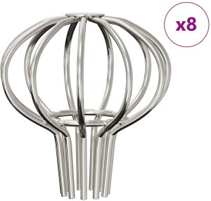 vidaXL Osłona na liście rynny 8 pcs srebrny 50 mm Stal nierdzewna 3