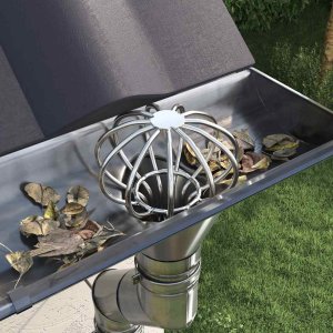 vidaXL Osłona na liście rynny 8 pcs srebrny 50 mm Stal nierdzewna 4