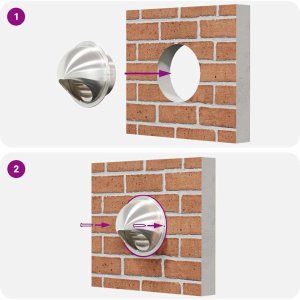 vidaXL Pokrywy wentylacyjne 2 pcs srebrny 100 mm Stal nierdzewna 10