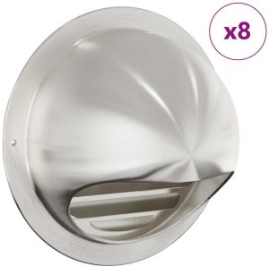 vidaXL Pokrywy wentylacyjne 8 pcs srebrny 150 mm Stal nierdzewna 3
