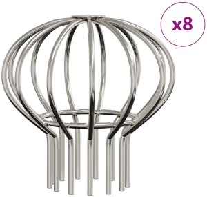 vidaXL Osłona na liście rynny 8 pcs srebrny 75 mm Stal nierdzewna 3
