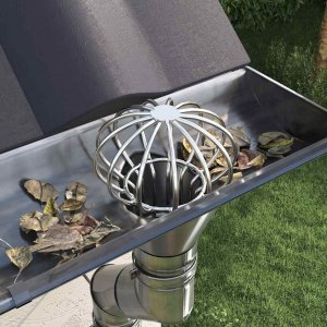vidaXL Osłona na liście rynny 8 pcs srebrny 75 mm Stal nierdzewna 4
