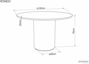 Signal Stół RONDO CERAMIC FI120 biały Pandoro - orzech 4